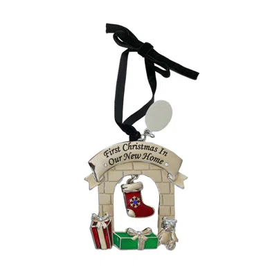 Creative Gifts International 3d First Christmas In Our New Home Fireplace Ornament In Multi In Neutral
