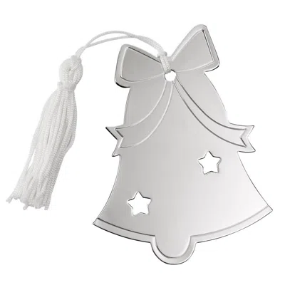 Creative Gifts International Bell Ornament With Tassel In Silver/white In Gray