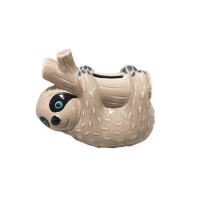 Creative Gifts International Ceramic Sloth Bank In Light Beige