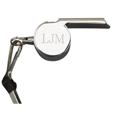 Creative Gifts International Coach's Whistle With Lanyard In Stainless Steel In Silver