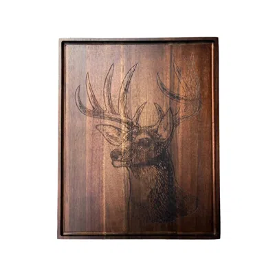 Creative Gifts International Deer Hunting Wood Board In Dark Wood In Gray
