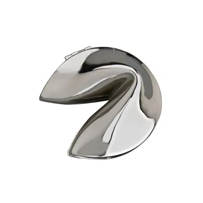 Creative Gifts International Fortune Cookie Shaped Box In Silver