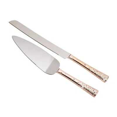 Creative Gifts International Galaxy Cake Knife & Server Set In Rose Gold In Gray