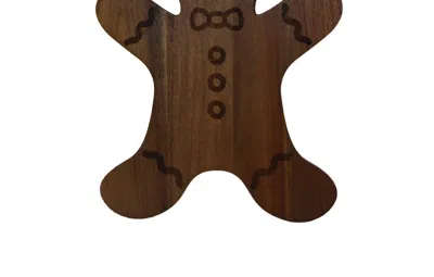 Creative Gifts International Gingerbread Man Acacia Wood Board - 15" X 11.5" In Brown