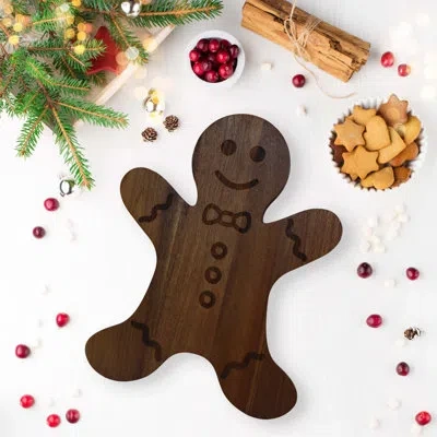 Creative Gifts International Gingerbread Man Acacia Wood Board - 15" X 11.5"