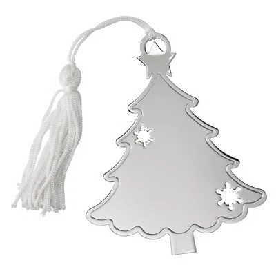 Creative Gifts International Holiday Tree Shaped Ornament With Snowflake Cutouts In Nickel In Silver