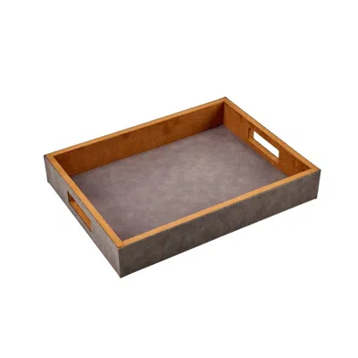 Creative Gifts International Leatherette Tray - 16" X 12" In Grey