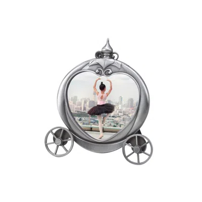 Creative Gifts International Matte Pumpkin Coach Frame 3.5" X 3.5" In Silver