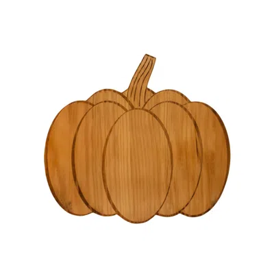 Creative Gifts International Pumpkin Wood Board - 13.5" X 15" In Brown In Orange