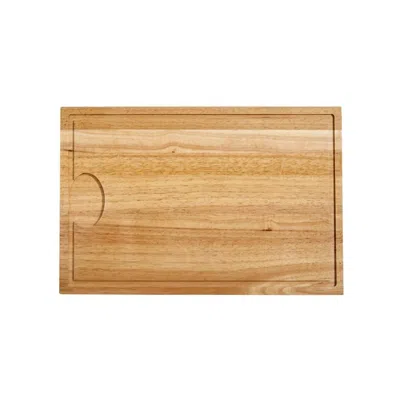 Creative Gifts International Rubberwood Cutting Board With Well - 18" X 12" In Brown In Neutral