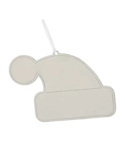 Creative Gifts International Santa Hat Ornament With White Tassel In Silver