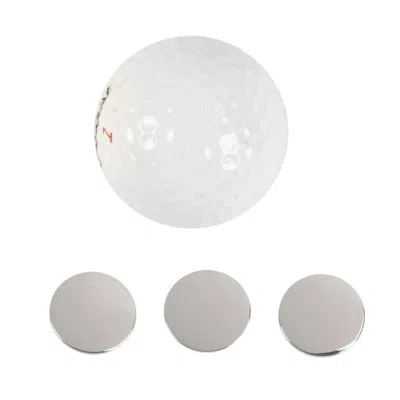 Creative Gifts International Set Of 3 Golf Ball Markers In Silver In White
