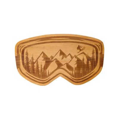 Creative Gifts International Ski Goggles Wood Board - 15" X 8.75" In Brown