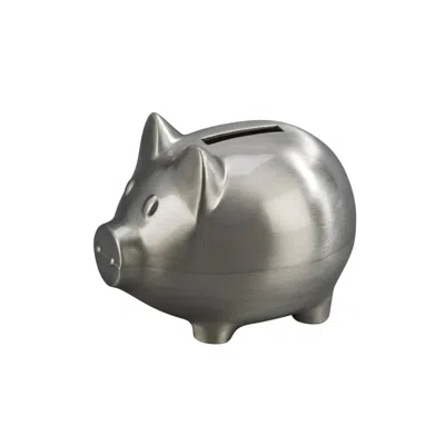 Creative Gifts International Small Piggy Bank With Matte Finish In Pewter In Metallic