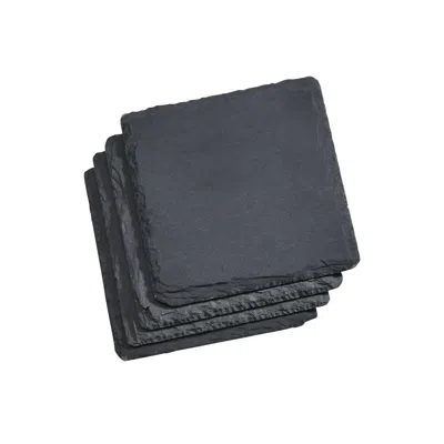 Creative Gifts International Square Coasters - Set Of 4 In Slate In Gray