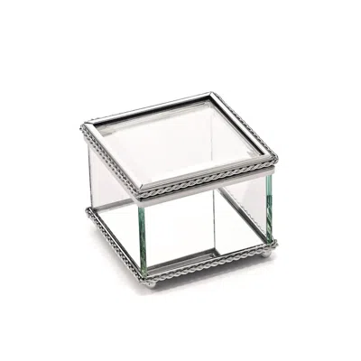 Creative Gifts International Square Glass Box With Hinged Cover In Clear