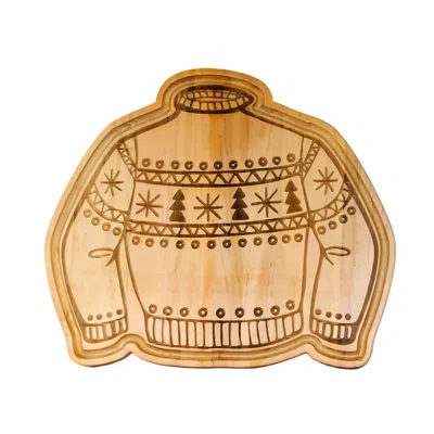 Creative Gifts International Sweater Wood Board In Natural In Brown