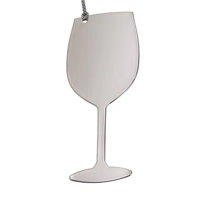 Creative Gifts International Wine Glass Ornament In Nickel
