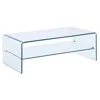 Creative Images 12mm Bent Tempered Glass Coffee Table With 8mm Shelf Glass In Transparent