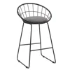CREATIVE IMAGES 26''H GRAY FABRIC STOOL WITH METAL LEG, SET OF 2