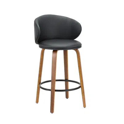 Creative Images 26''h Pu Stool With Wood Leg, Set Of 2