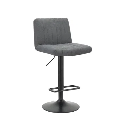 Creative Images (35''~43.6'')h Adjustable Height Fabric Stool With Metal Leg, Set Of 2 In Gray