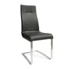 Creative Images Black Dining Chair With Brushed Stainless Steel, Set Of 2 In Black
