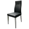 Creative Images Black Dining Chair With Brushed Stainless Steel, Set Of 4 In Black