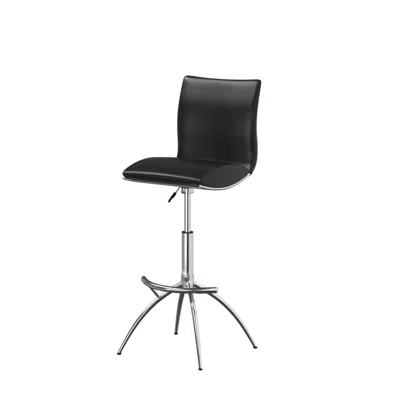 Creative Images Black Pu Seat, Chrome Base Stool, Set Of 2