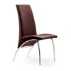 Creative Images Chair,dark Brown Pu Chrome Leg, Set Of 2