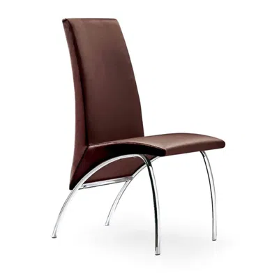 Creative Images Chair,dark Brown Pu Chrome Leg, Set Of 2