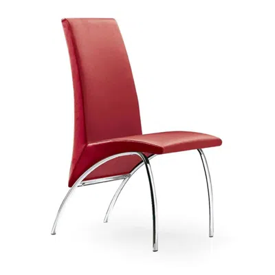Creative Images Chair,red Pu Chrome Leg, Set Of 2