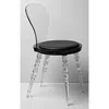 Creative Images Clear Pc Chair W/ Black Pu Seat Cushion