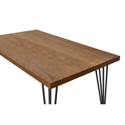 Creative Images Contemporary Air Slaked Elm Veneer Top Dining Table In Brown
