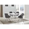 CREATIVE IMAGES CONTEMPORARY HIGH GLOSS MDF DINING TABLE WITH METAL TABLE