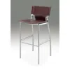 Creative Images Dark Brown Leather Bar Stool, Chrome Base, 25"seat High, Set Of 2