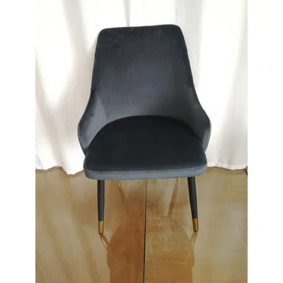 Creative Images Dining Chair In Gray Farbric, Set Of 2 In Black