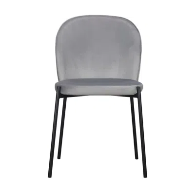 Creative Images Dining Chair With Fabric Seat And Black Metal Legs, Set Of 2