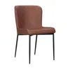 Creative Images Dining Chair With Pu Seat And Black Metal Legs, Set Of 2