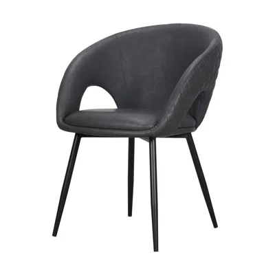 Creative Images Dining Chair With Pu Seat And Black Metal Legs, Set Of 4