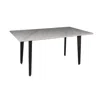 Creative Images Dining Table With Sintered Stone Top And Metal Black Legs