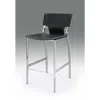 Creative Images Gray Leather Bar Stool, Chrome Base, 25"seat High, Set Of 2