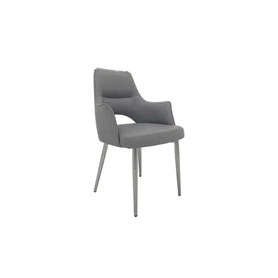 Creative Images International Set Of 2 Dining Chair With Pu Seat And Matte Gold Legs