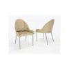 Creative Images International Set Of 2 Taupe Color Pu Leather Dining Chair With Matte Gold Fram