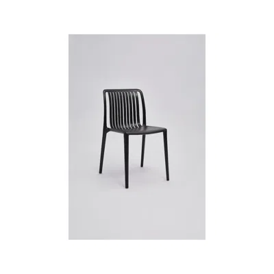 Creative Images International Set Of 4 Polypropylene Side Chair, Black