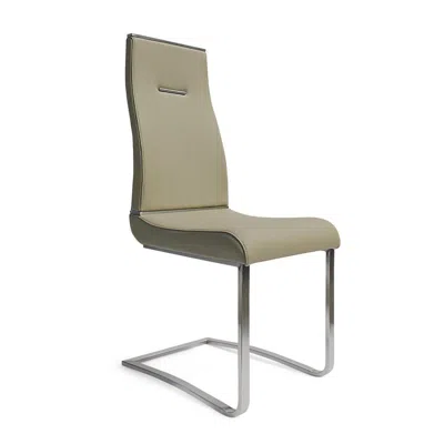 Creative Images Light Gray Dining Chair With Brushed Stainless Steel, Set Of 2 In Green