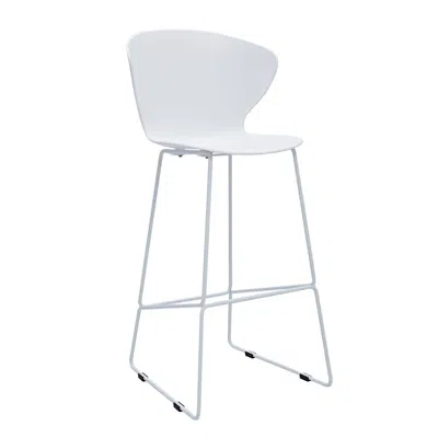 Creative Images Midcentury Polypropylene Counter Stool With Metal Legs, Set Of 2 In White
