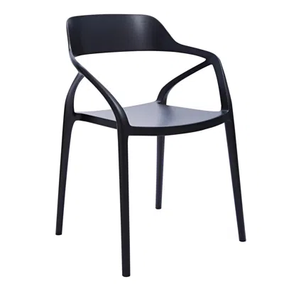 Creative Images Midcentury Polypropylene Side Chair, Set Of 4 In Black
