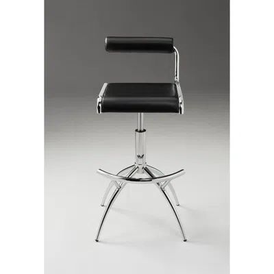 Creative Images Pu Barstool W/ Chrome Legs, Set Of 2 In Black