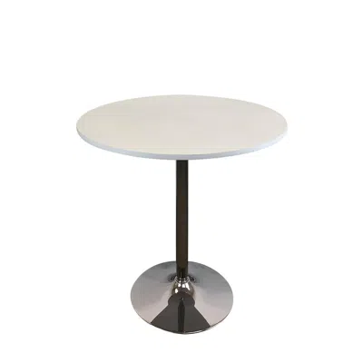 Creative Images Rd Wood Top Dining Table W/ Chrome Base In Metallic